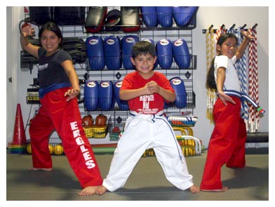 Group of three karate Kid Power Students